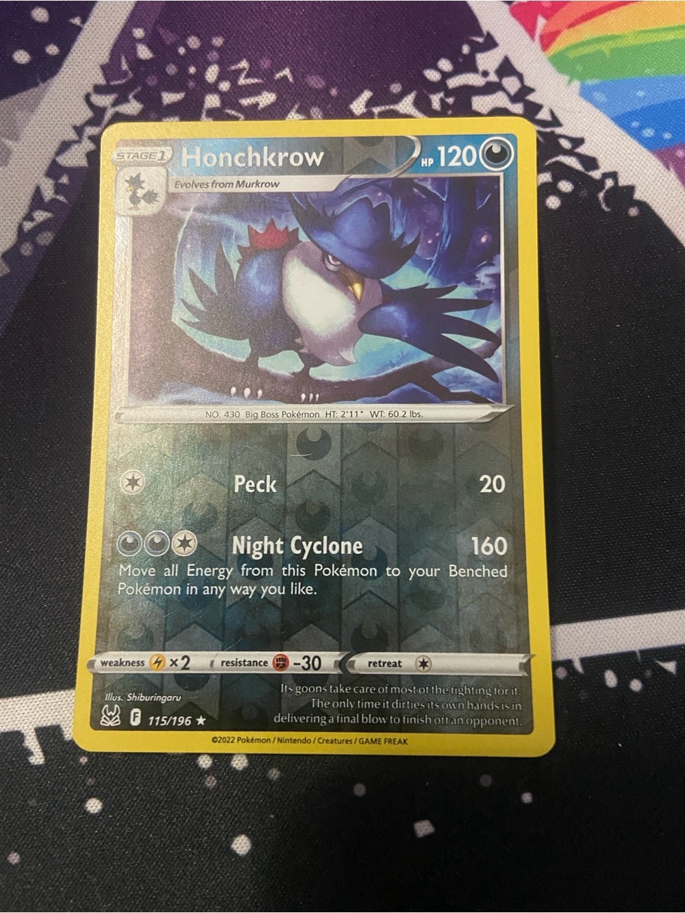 Rev holo Honchkrow (115/196)